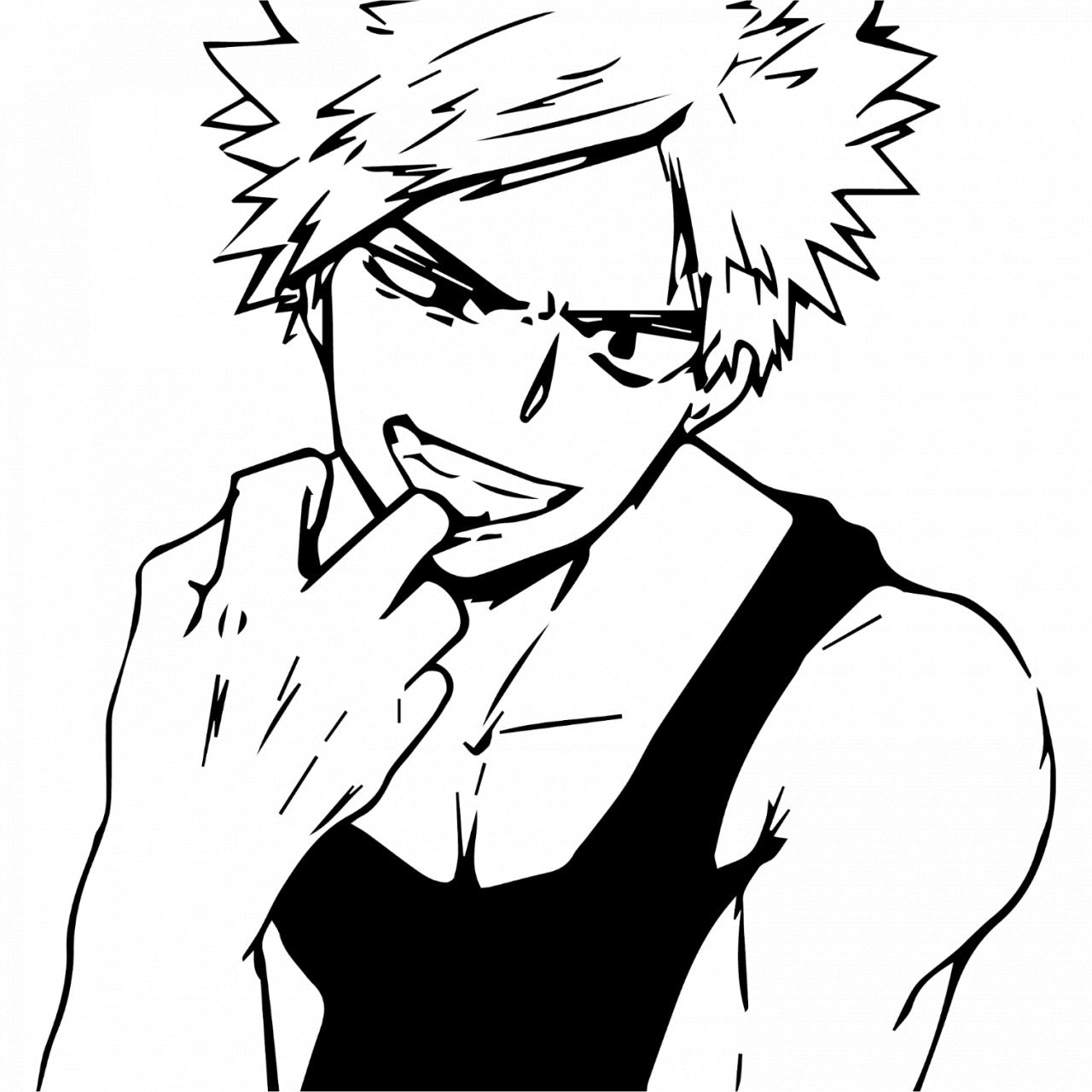 Set 4 bucati, Sticker decorativ, My Hero Academia Katsuki Bakugou anime, Rezistent la apa, NO8209, 10 cm, Multicolor