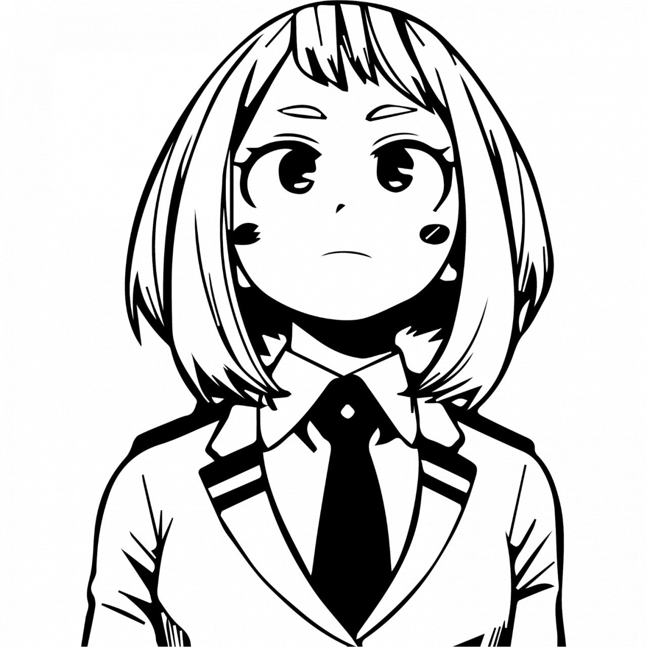 Set 4 bucati, Sticker decorativ, My Hero Academia Ochaco Uraraka anime, Rezistent la apa, NO8213, 10 cm, Multicolor