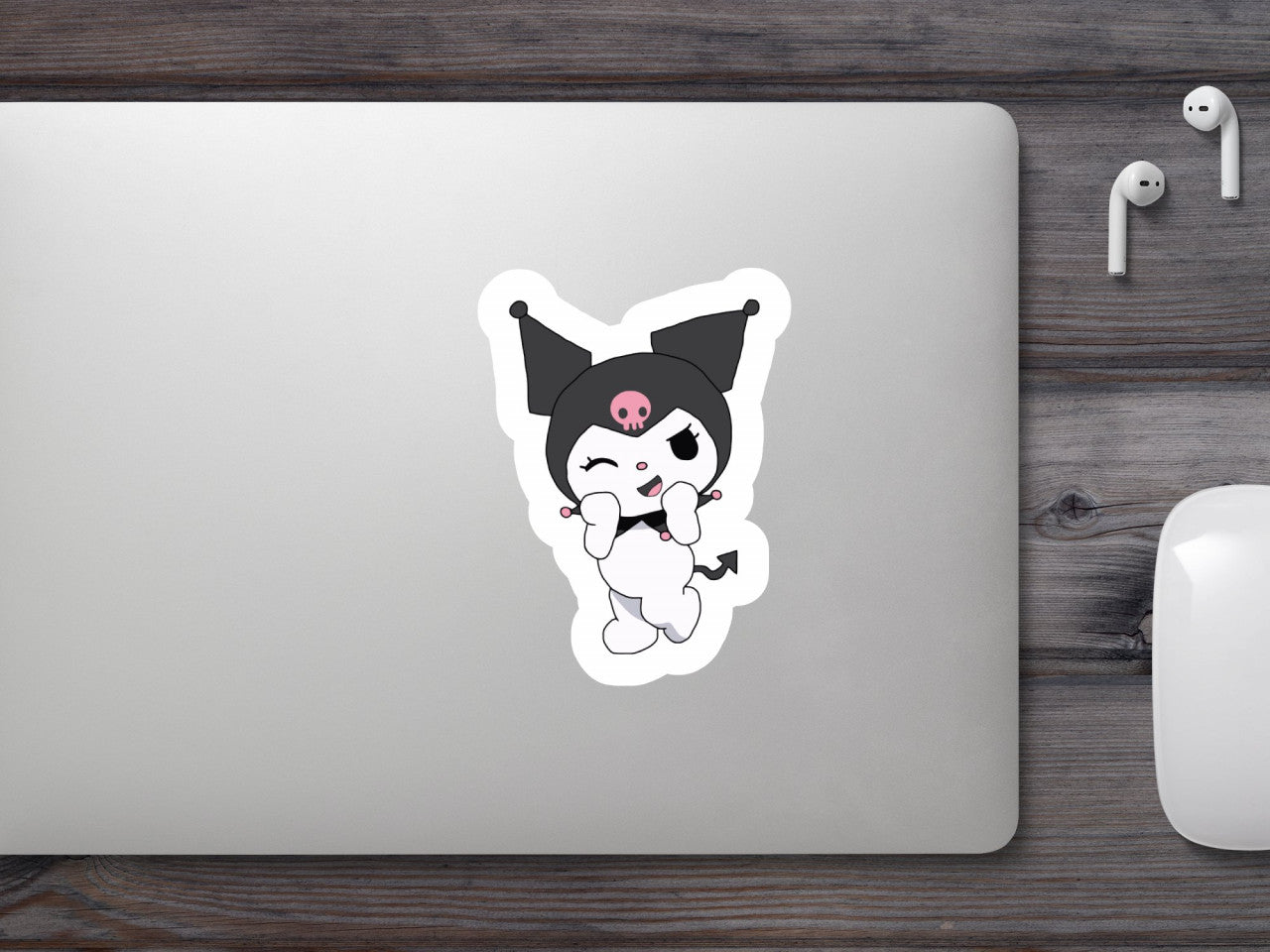 Set 4 bucati, Sticker decorativ, My Melody Kuromi iubitoare, Rezistent la apa, NO8233, 10 cm, Multicolor