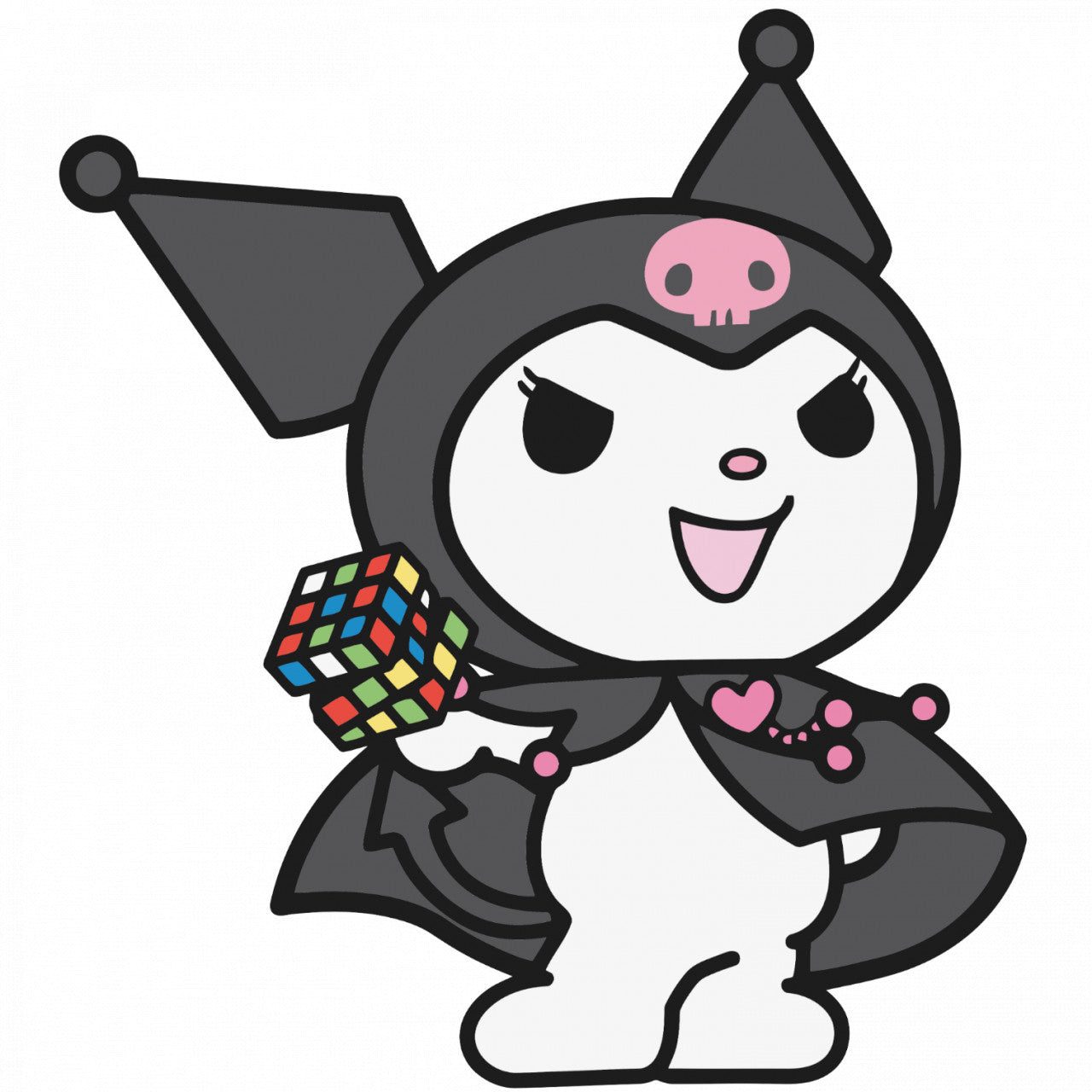 Set 4 bucati, Sticker decorativ, My Melody Kuromi luptatoare, Rezistent la apa, NO8234, 10 cm, Multicolor