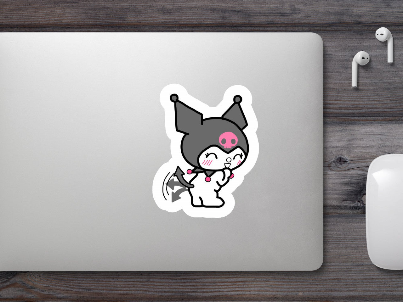 Set 4 bucati, Sticker decorativ, My Melody Kuromi, Rezistent la apa, NO8235, 10 cm, Multicolor