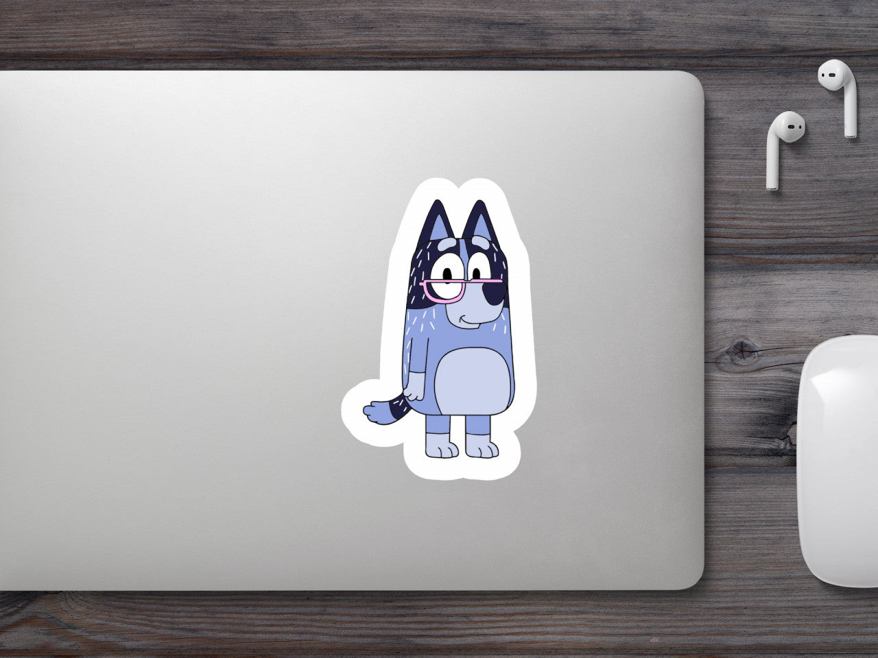 Set 4 bucati, Sticker decorativ, Nana Heeler Bluey, Rezistent la apa, NO8236, 10 cm, Multicolor