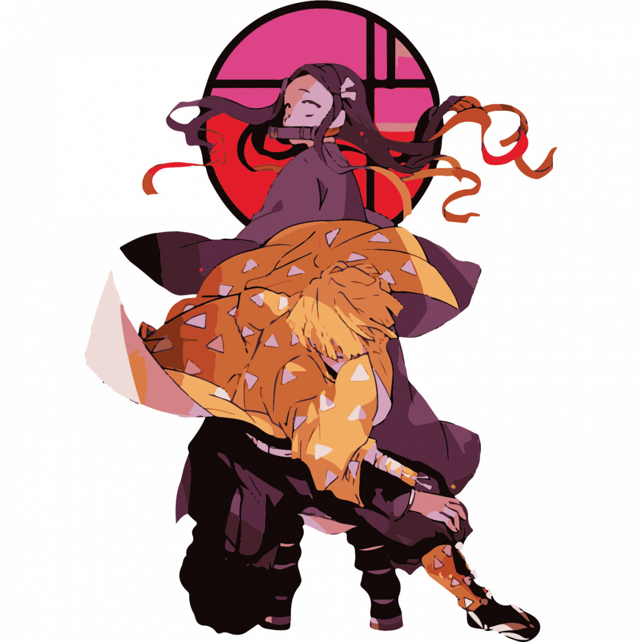 Set 4 bucati, Sticker decorativ, Nezuko Kamado Kimetsu no Yaiba anime, Rezistent la apa, NO8247, 10 cm, Multicolor