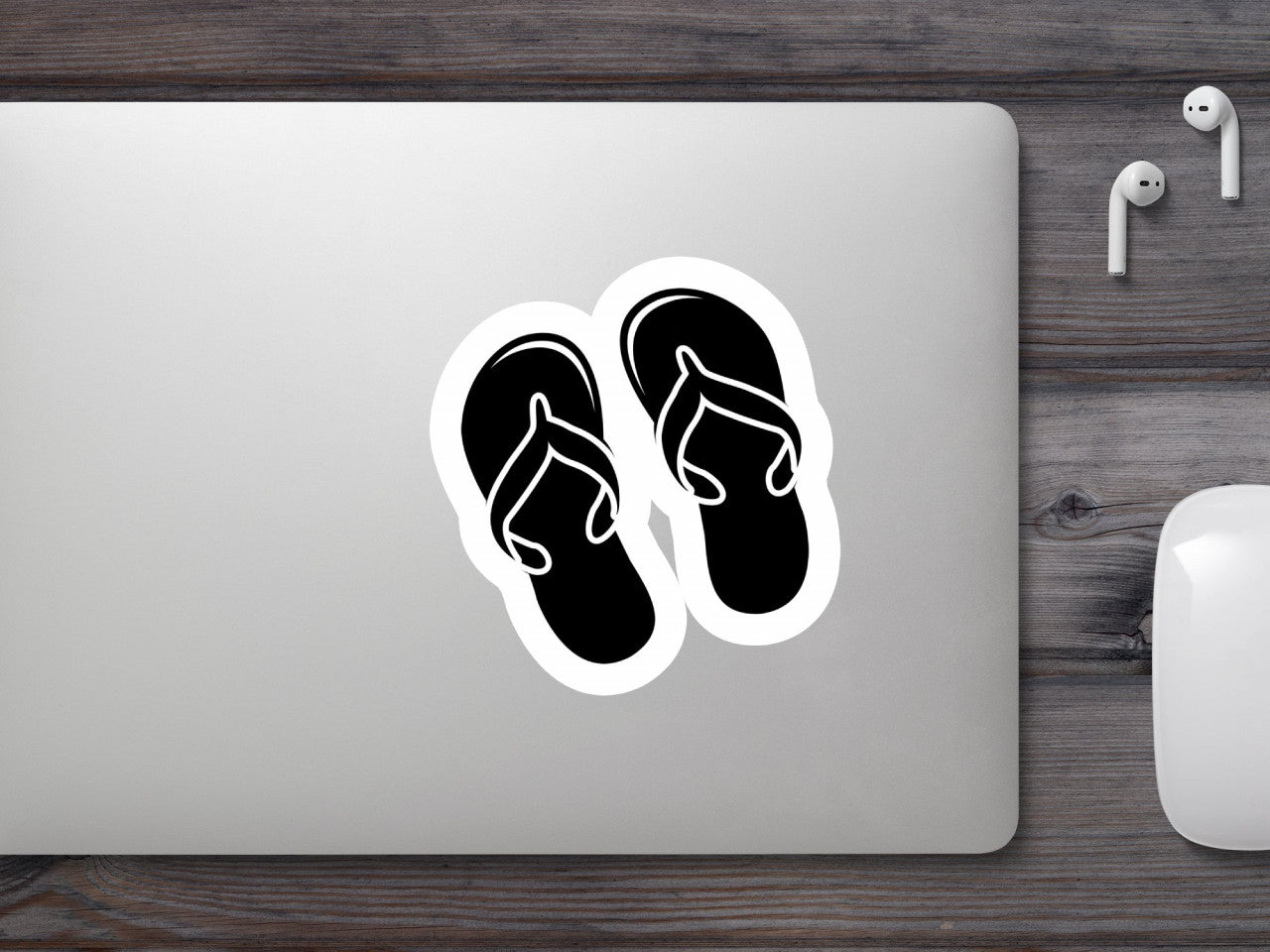 Set 4 bucati, Sticker decorativ, Papuci de plaja, Rezistent la apa, NO10109, 10 cm, Multicolor