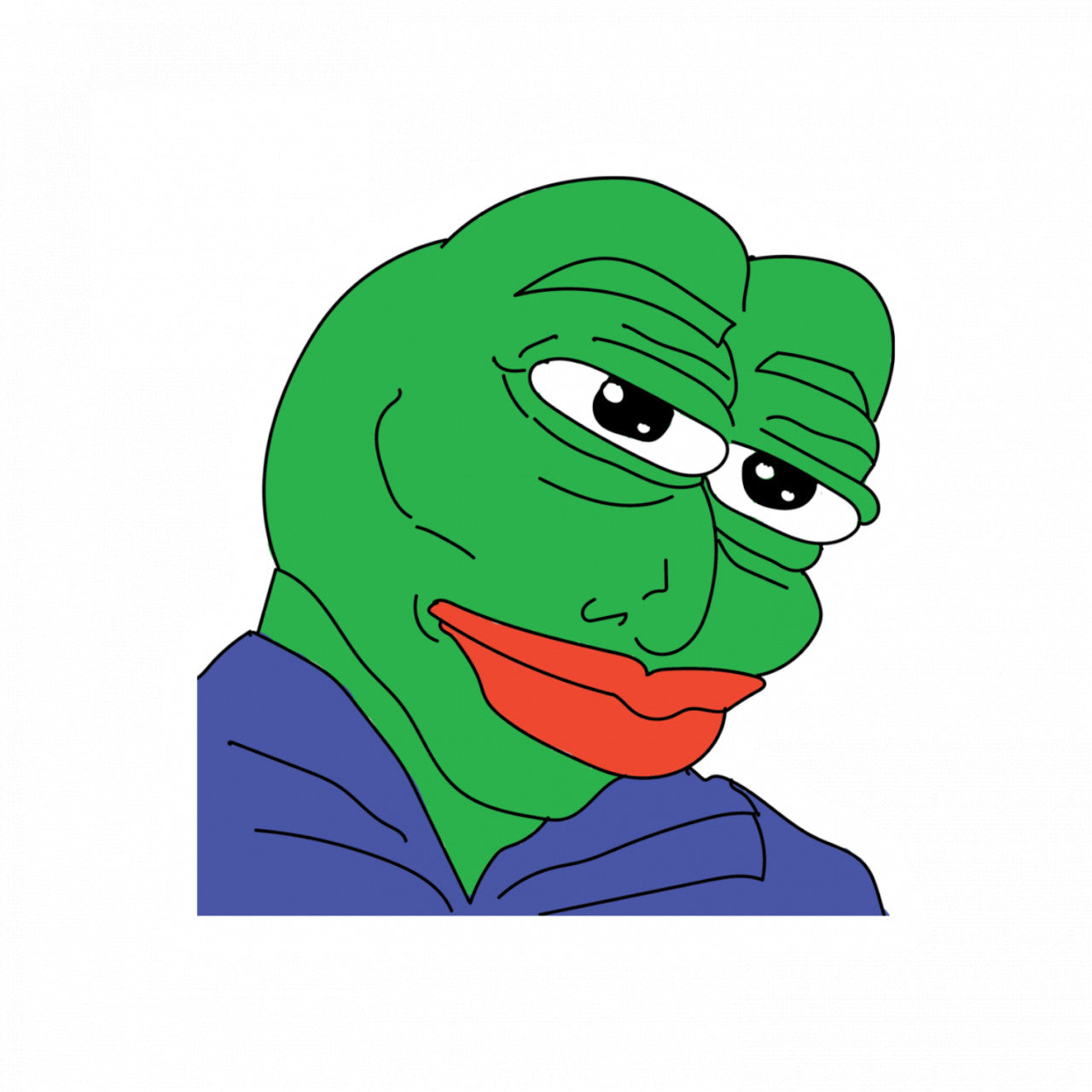 Set 4 bucati, Sticker decorativ, Pepe the Frog suparat, Rezistent la apa, NO10148, 10 cm, Multicolor