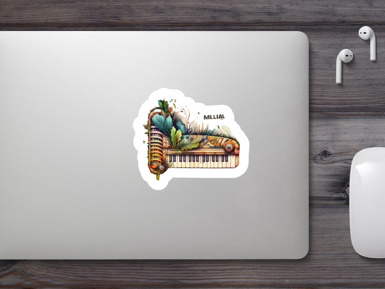 Set 4 bucati, Sticker decorativ, Pian cu frunze de stajar, Rezistent la apa, NO10156, 10 cm, Multicolor