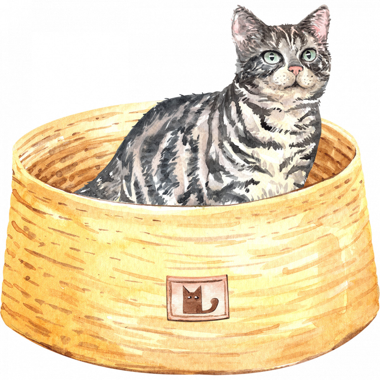 Set 4 bucati, Sticker decorativ, Pisica la locul ei, Rezistent la apa, NO10237, 10 cm, Multicolor