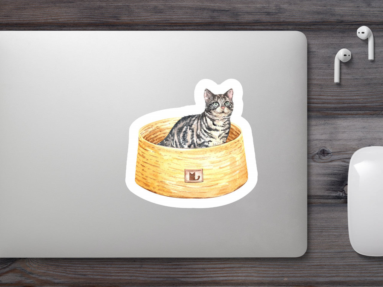 Set 4 bucati, Sticker decorativ, Pisica la locul ei, Rezistent la apa, NO10237, 10 cm, Multicolor