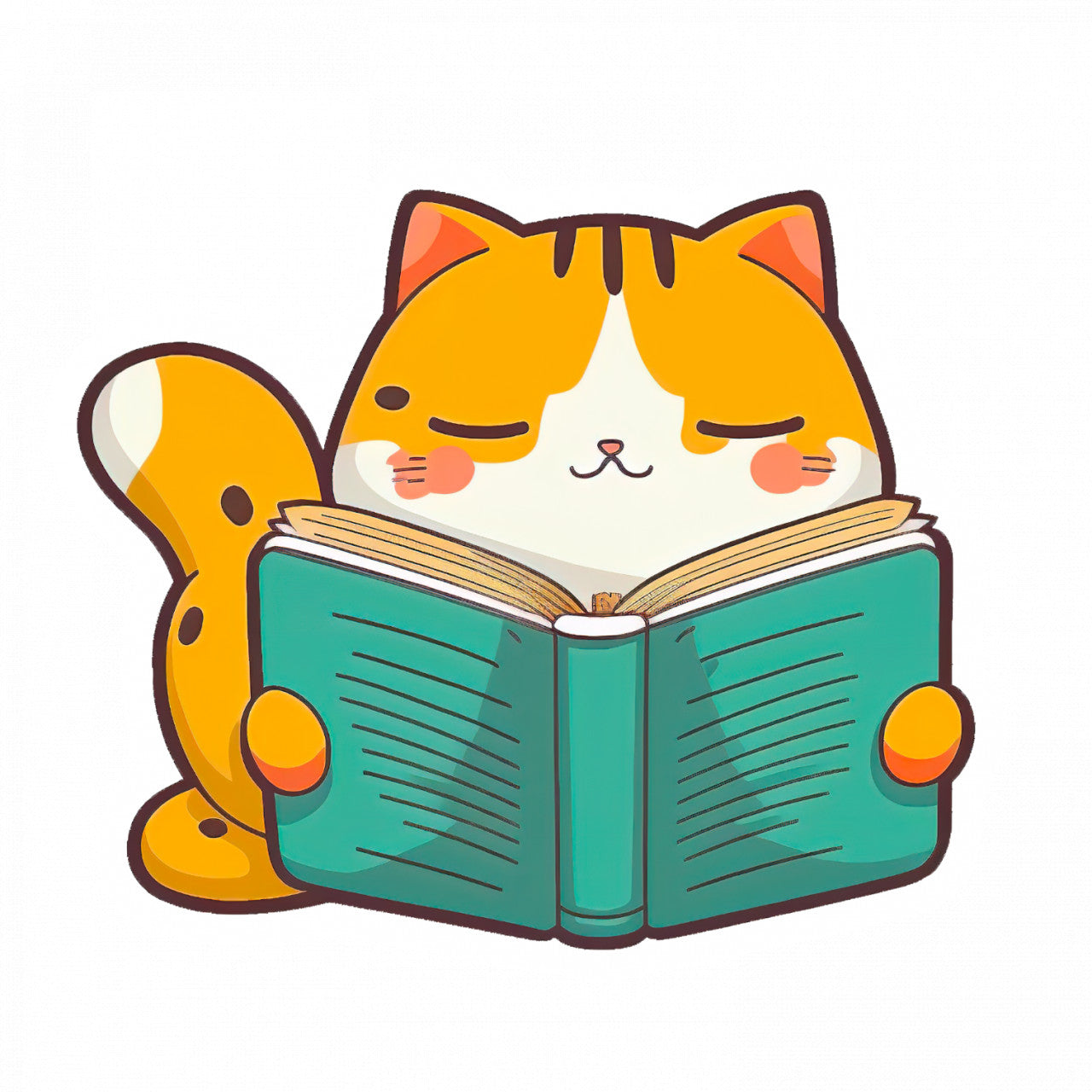 Set 4 bucati, Sticker decorativ, Pisicuta constiincioasa, Rezistent la apa, NO10269, 10 cm, Multicolor