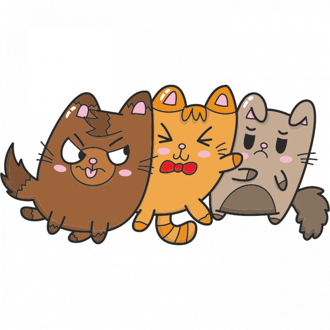 Set 4 bucati, Sticker decorativ, Pisicute dragute, Rezistent la apa, NO7518, 10 cm, Multicolor