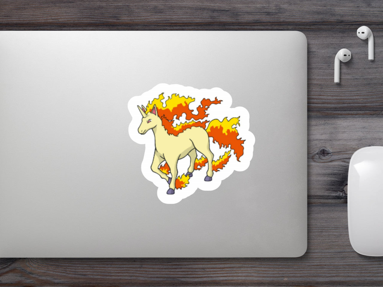 Set 4 bucati, Sticker decorativ, Pokemon Rapidash, Rezistent la apa, NO7660, 10 cm, Multicolor