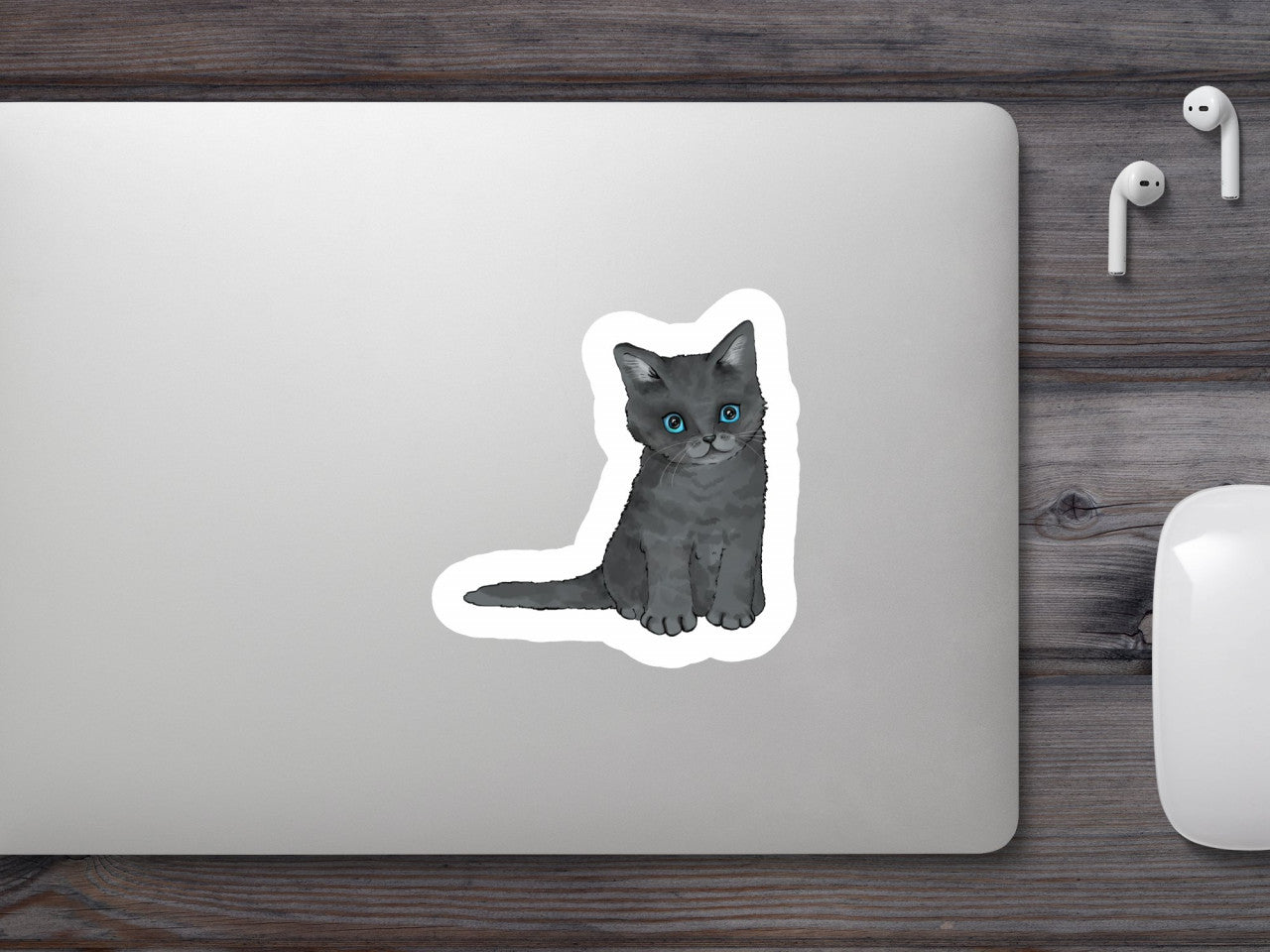 Set 4 bucati, Sticker decorativ, Pui de pisica patata, Rezistent la apa, NO7737, 10 cm, Multicolor