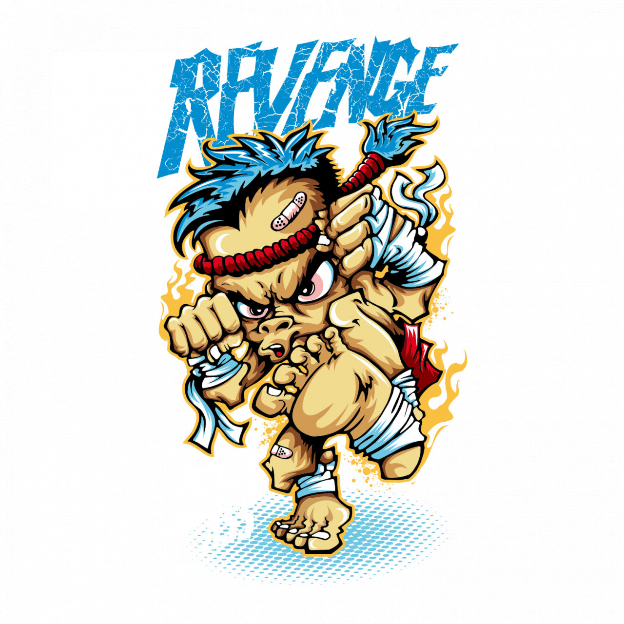 Set 4 bucati, Sticker decorativ, Revange kick my ass, Rezistent la apa, NO7771, 10 cm, Multicolor