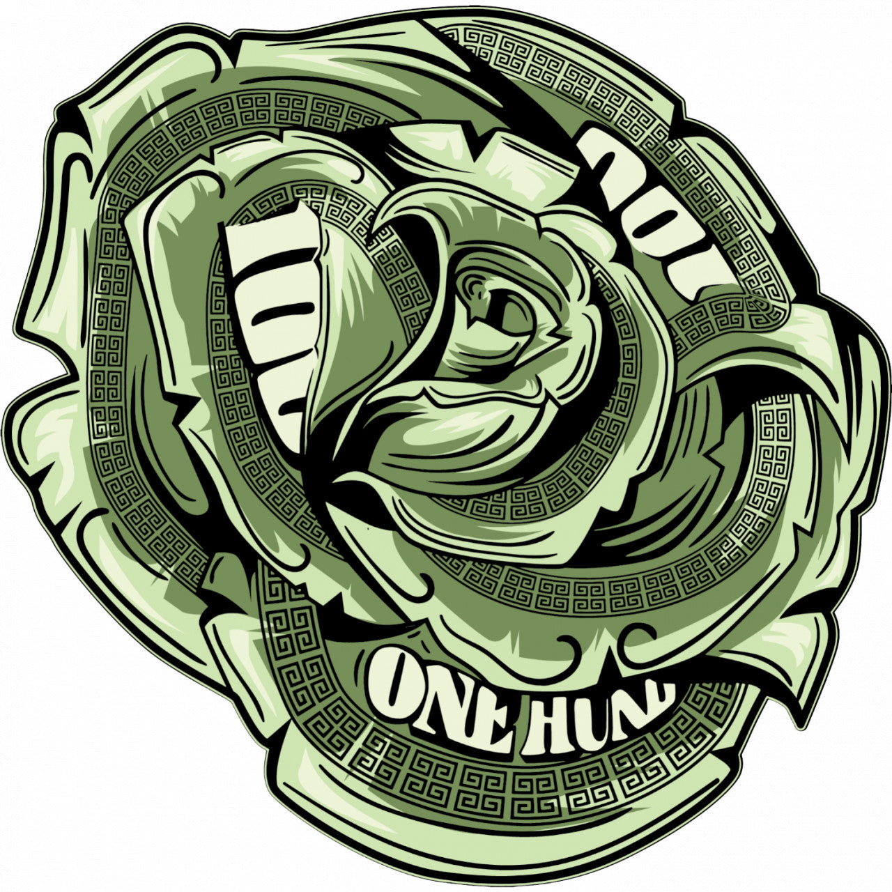 Set 4 bucati, Sticker decorativ, Rose Dollar , Rezistent la apa, NO7860, 10 cm, Multicolor