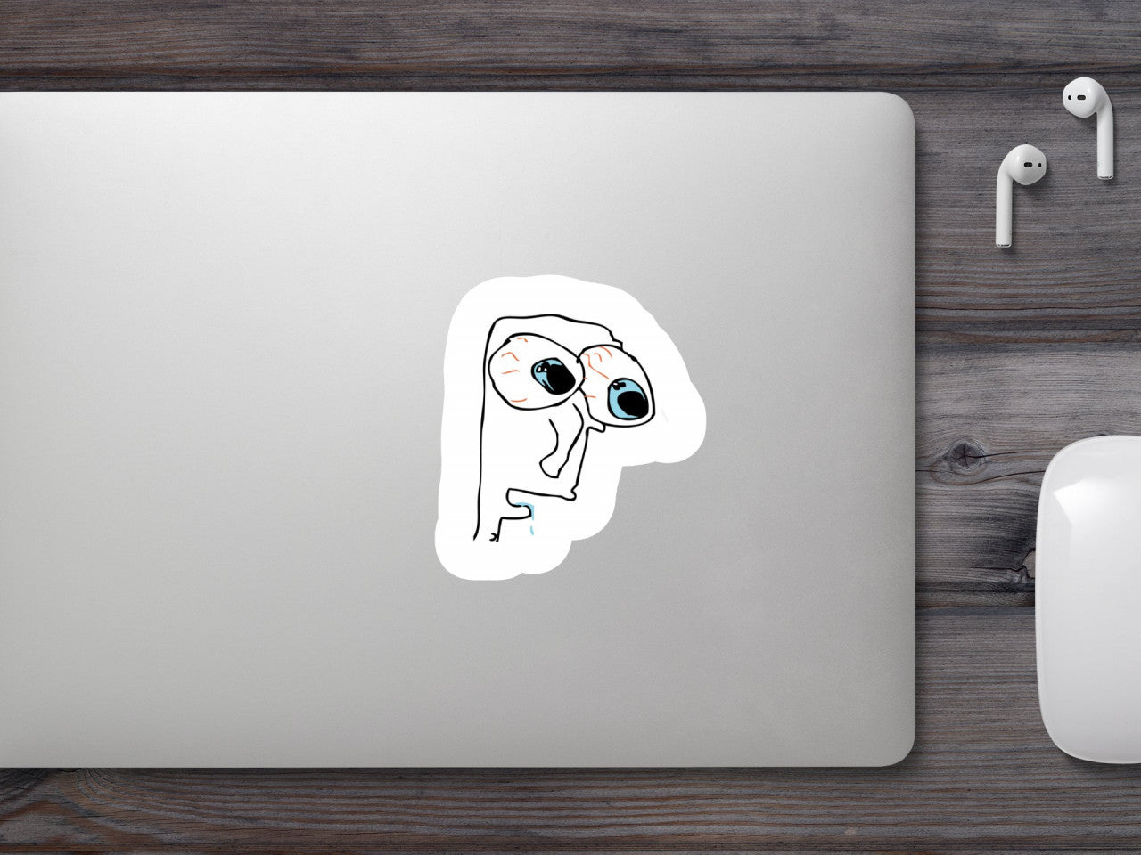 Set 4 bucati, Sticker decorativ, Savurand surprins Meme, Rezistent la apa, NO10006, 10 cm, Multicolor