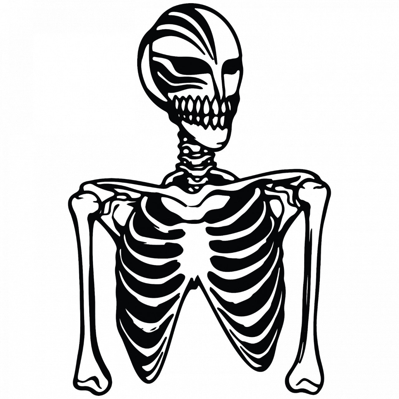 Set 4 bucati, Sticker decorativ, Schelet uman, Rezistent la apa, NO8407, 10 cm, Multicolor