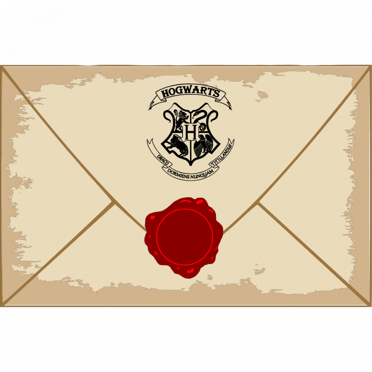 Set 4 bucati, Sticker decorativ, Scrisoare de la Hogwarts, Rezistent la apa, NO8433, 10 cm, Multicolor