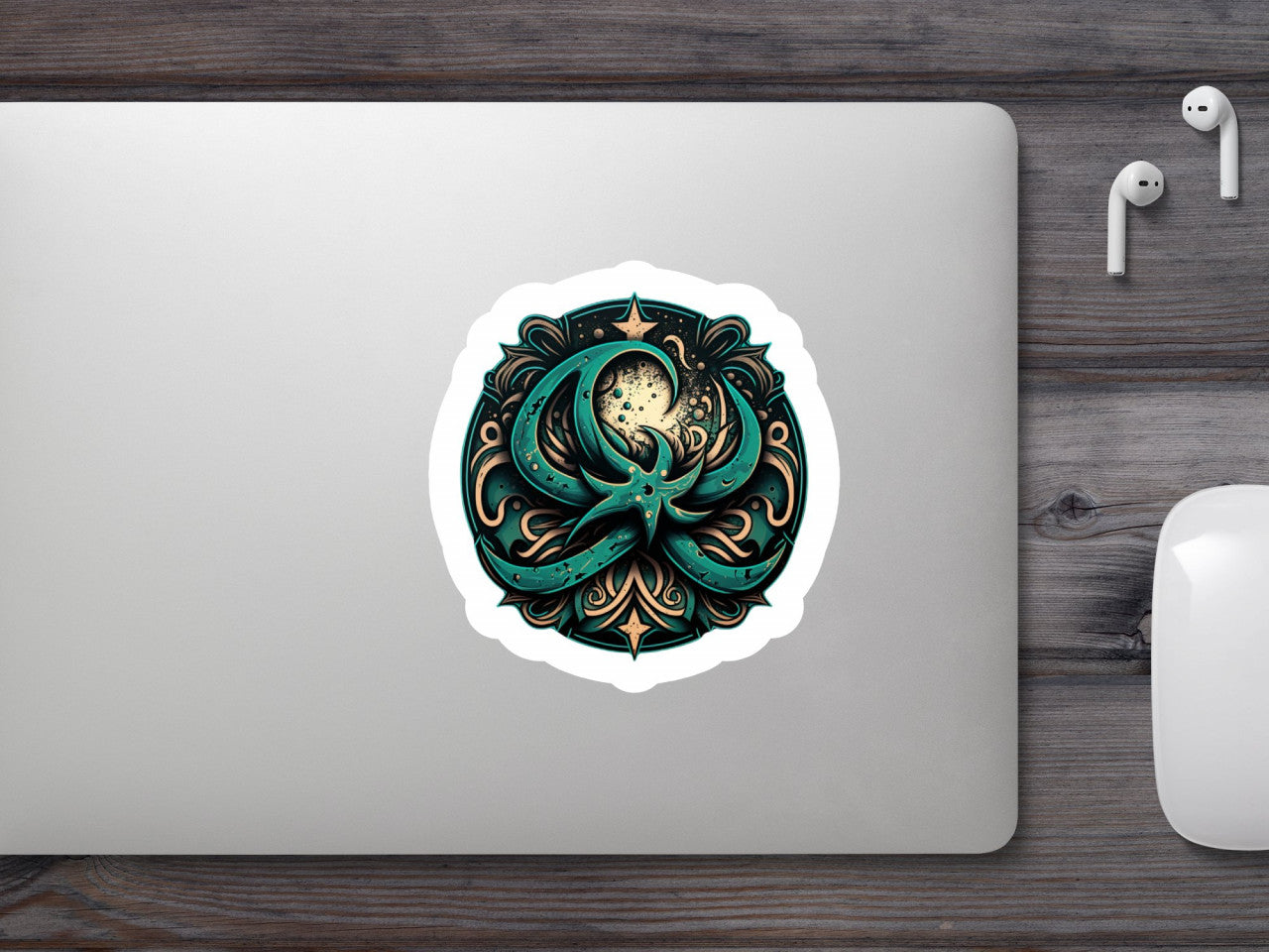 Set 4 bucati, Sticker decorativ, Semn zodiacal pentru zodia Rac, Rezistent la apa, NO9085, 10 cm, Multicolor