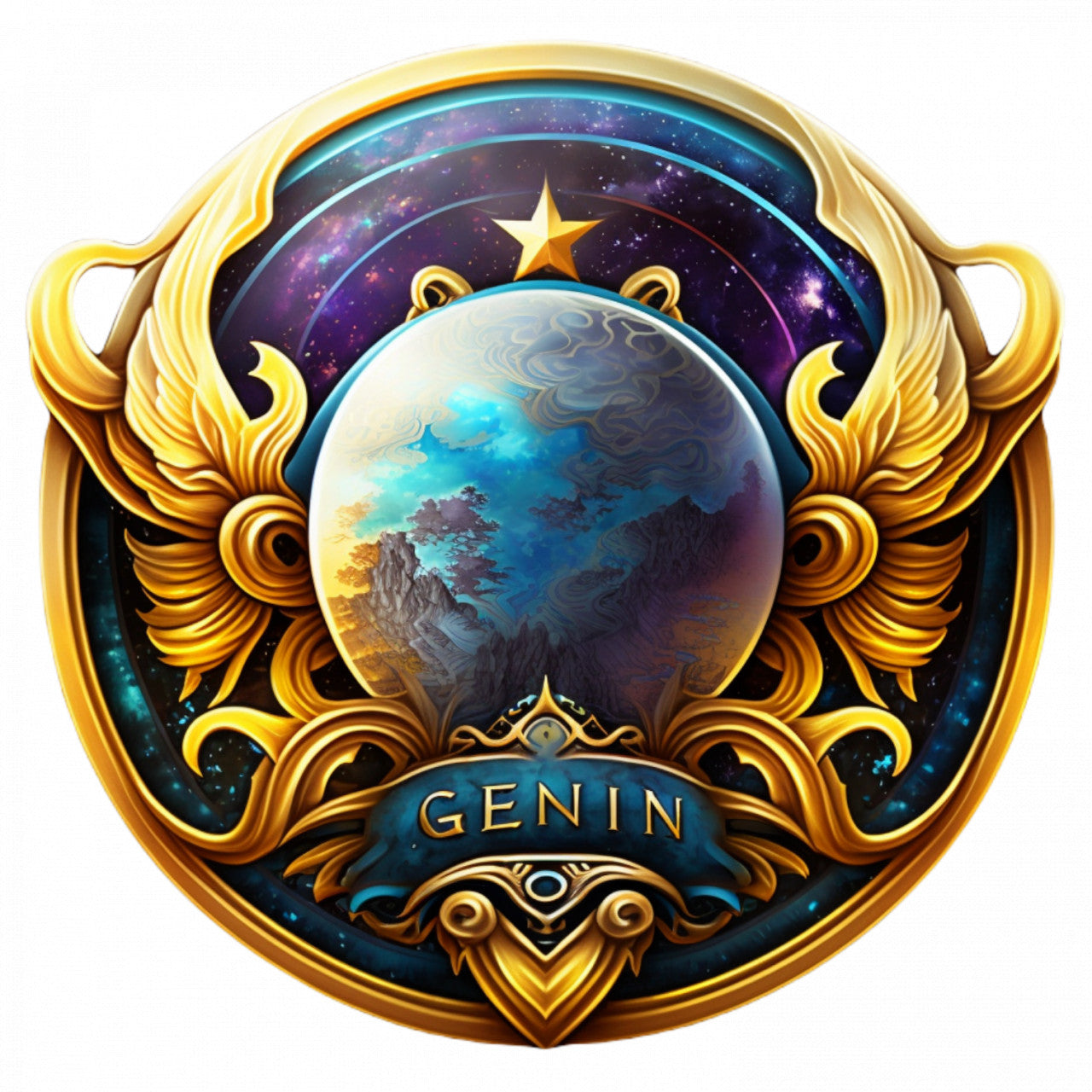 Set 4 bucati, Sticker decorativ, Semn zodiacal zodia Gemeni, Rezistent la apa, NO8367, 10 cm, Multicolor