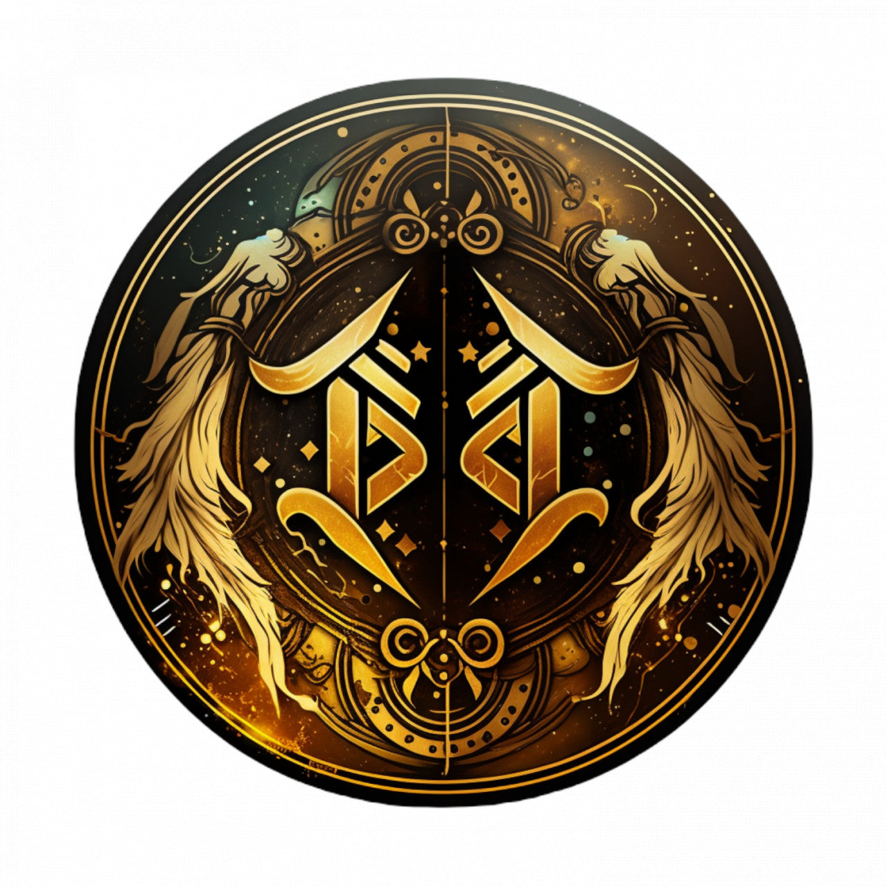 Set 4 bucati, Sticker decorativ, Simbol pentru zodia Gemeni, Rezistent la apa, NO8362, 10 cm, Multicolor