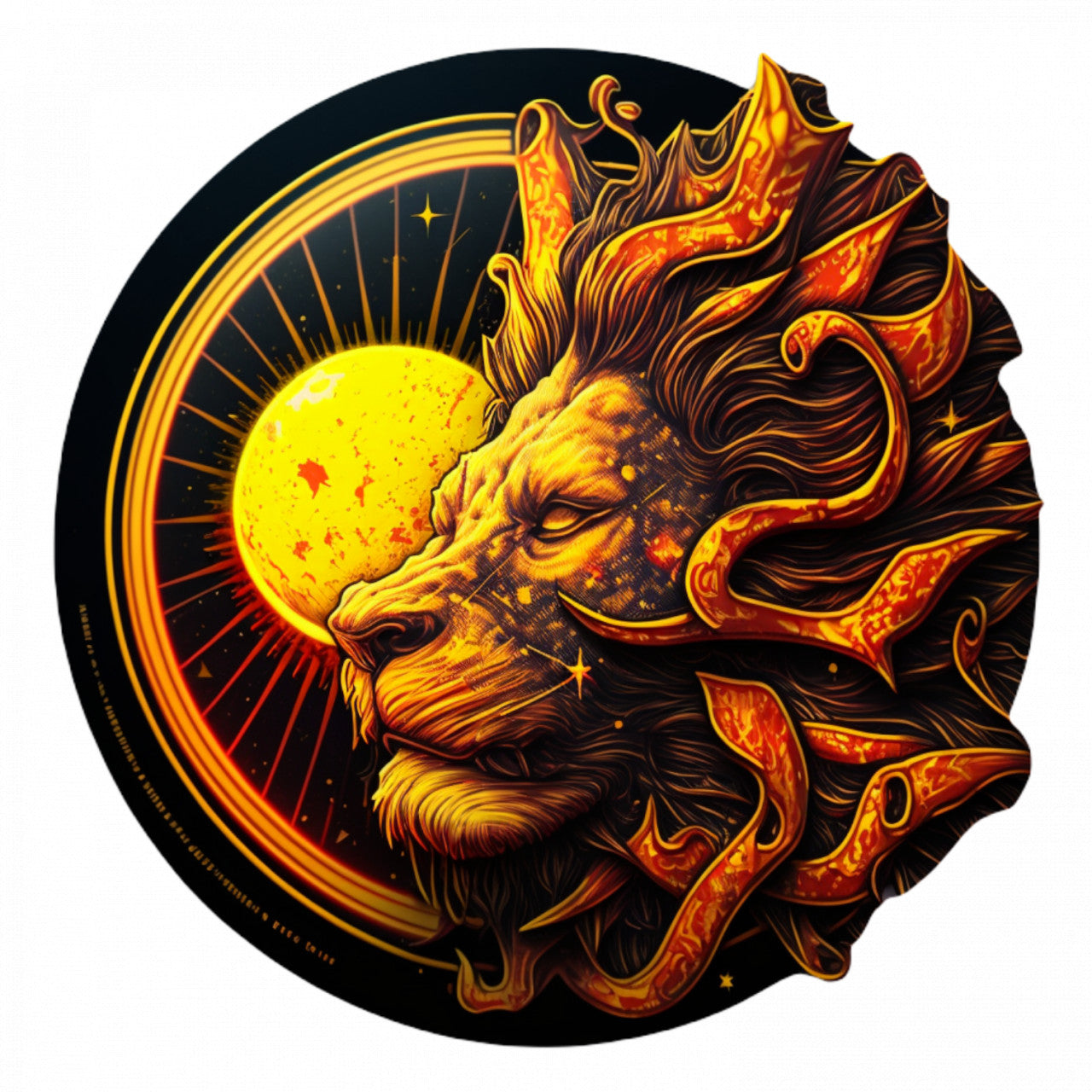 Set 4 bucati, Sticker decorativ, Simbol zodia Leu, Rezistent la apa, NO9532, 10 cm, Multicolor