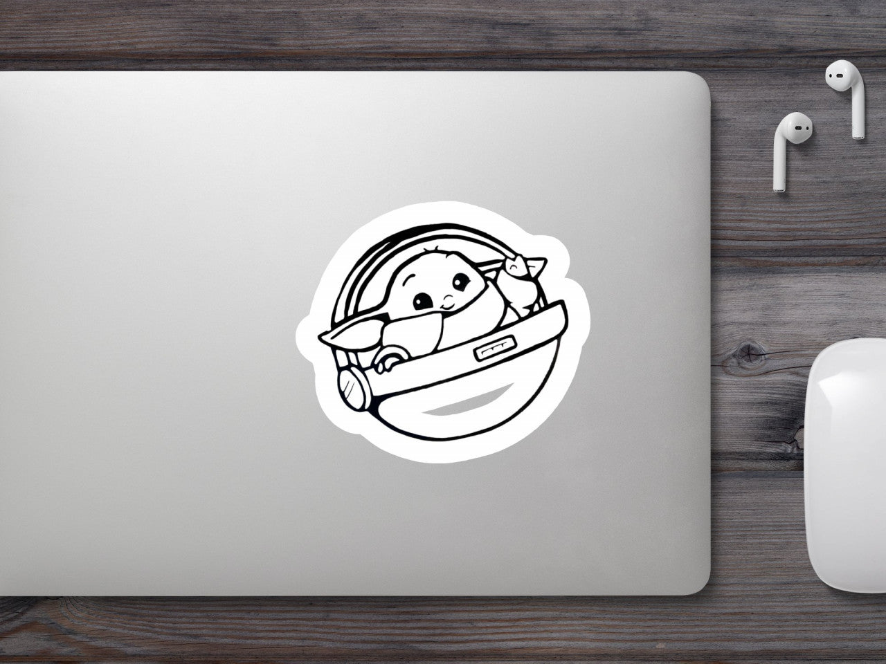 Set 4 bucati, Sticker decorativ, Star Wars Baby On Board Yoda, Rezistent la apa, NO8400, 10 cm, Multicolor