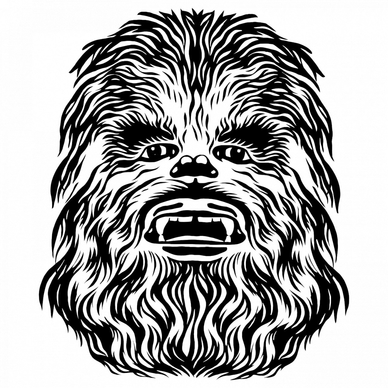 Set 4 bucati, Sticker decorativ, Star Wars Chewbacca, Rezistent la apa, NO8418, 10 cm, Multicolor