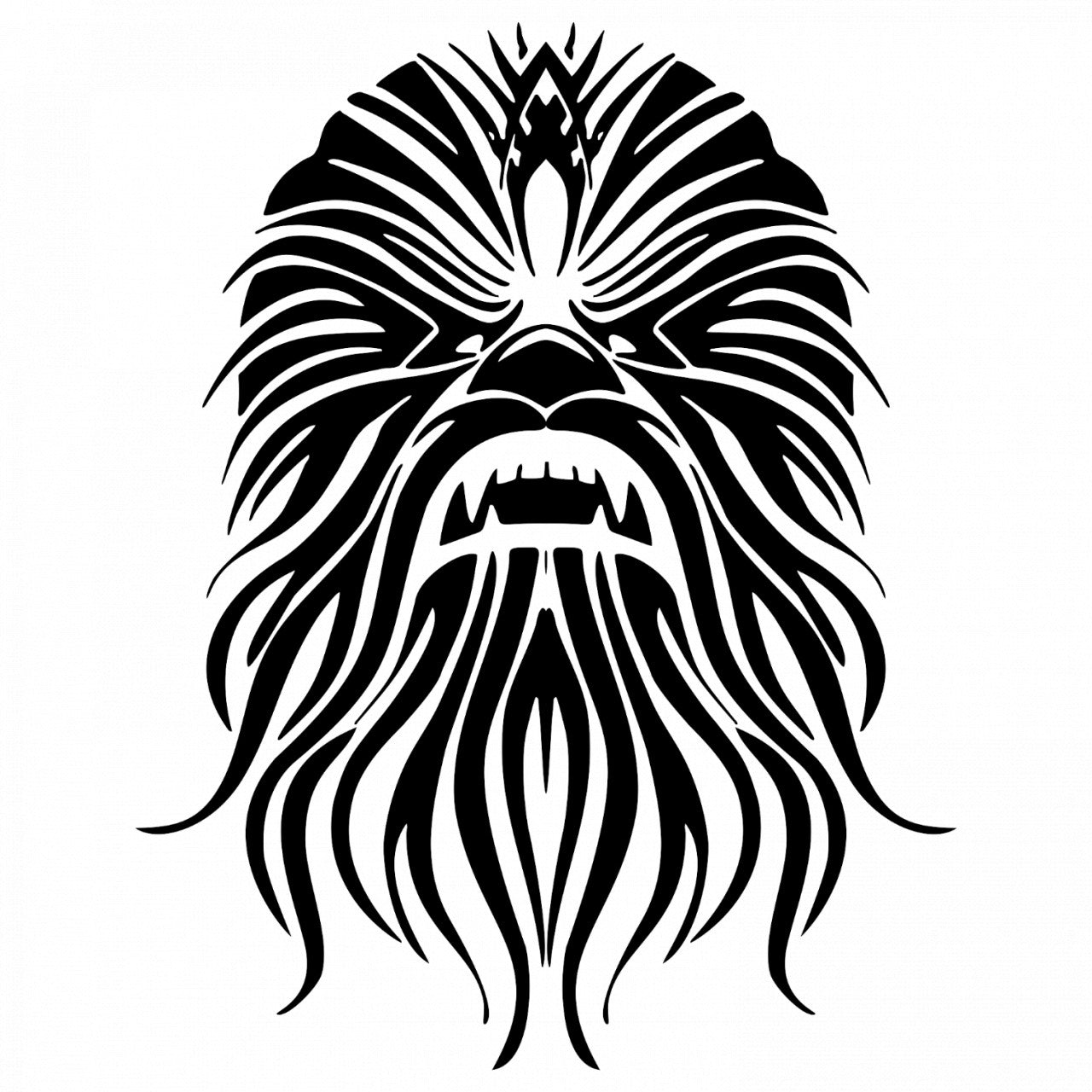 Set 4 bucati, Sticker decorativ, Star Wars tatuaj Chewbacca, Rezistent la apa, NO9877, 10 cm, Multicolor