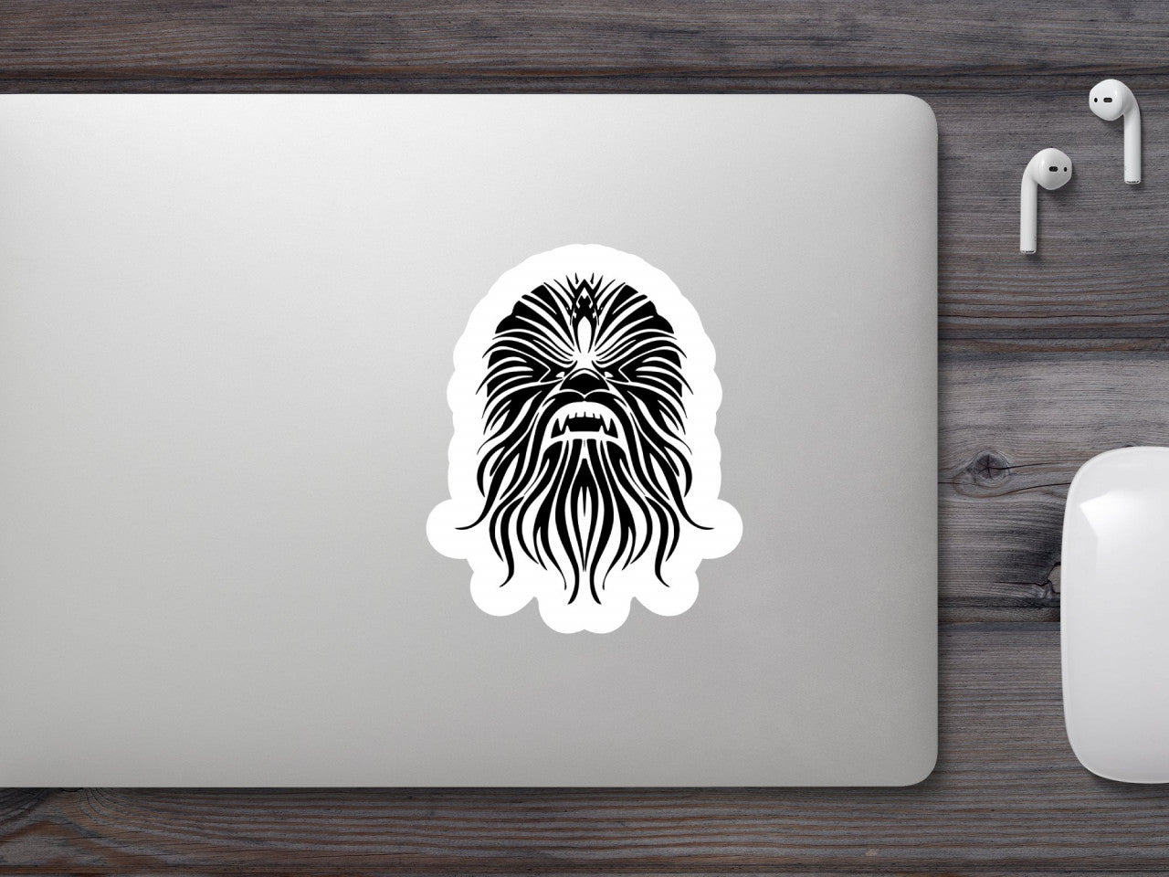 Set 4 bucati, Sticker decorativ, Star Wars tatuaj Chewbacca, Rezistent la apa, NO9877, 10 cm, Multicolor