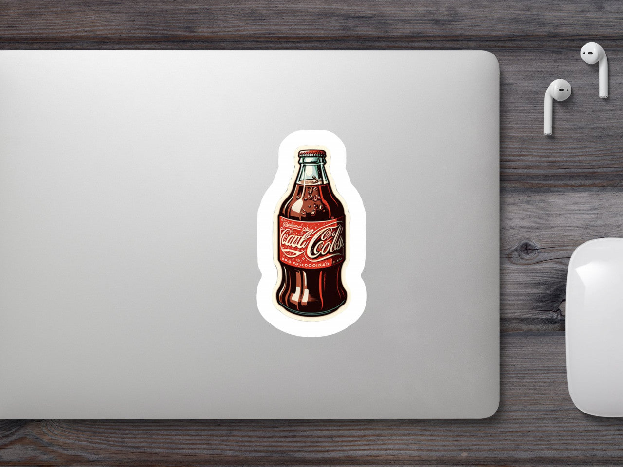 Set 4 bucati, Sticker decorativ, Sticla de coca cola, Rezistent la apa, NO10110, 10 cm, Multicolor