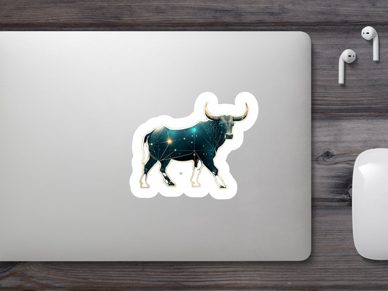 Set 4 bucati, Sticker decorativ, Taur semn zodiacal, Rezistent la apa, NO9113, 10 cm, Multicolor