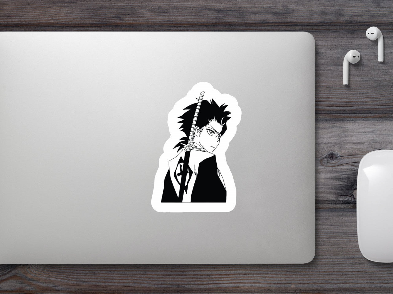 Set 4 bucati, Sticker decorativ, T��shir�� Hitsugaya Bleach Anime, Rezistent la apa, NO9370, 10 cm, Multicolor