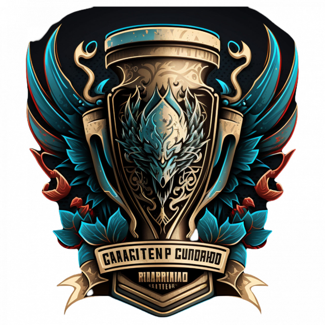 Set 4 bucati, Sticker decorativ, Trofeu intrecere jocuri, Rezistent la apa, NO8319, 10 cm, Multicolor