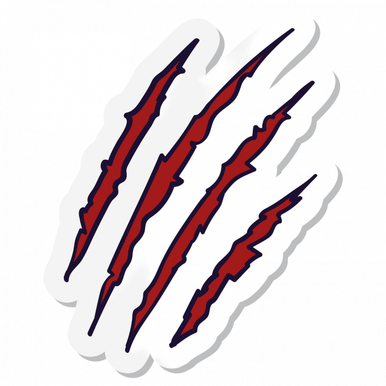 Set 4 bucati, Sticker decorativ, Urme de zg��rietur�� s��ngeroasa de la un monstru, Rezistent la apa, NO7805, 10 cm, Multicolor