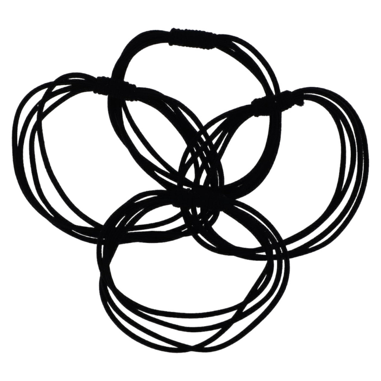 Set 4 elastice de par, NO43667, 5 cm, Negru