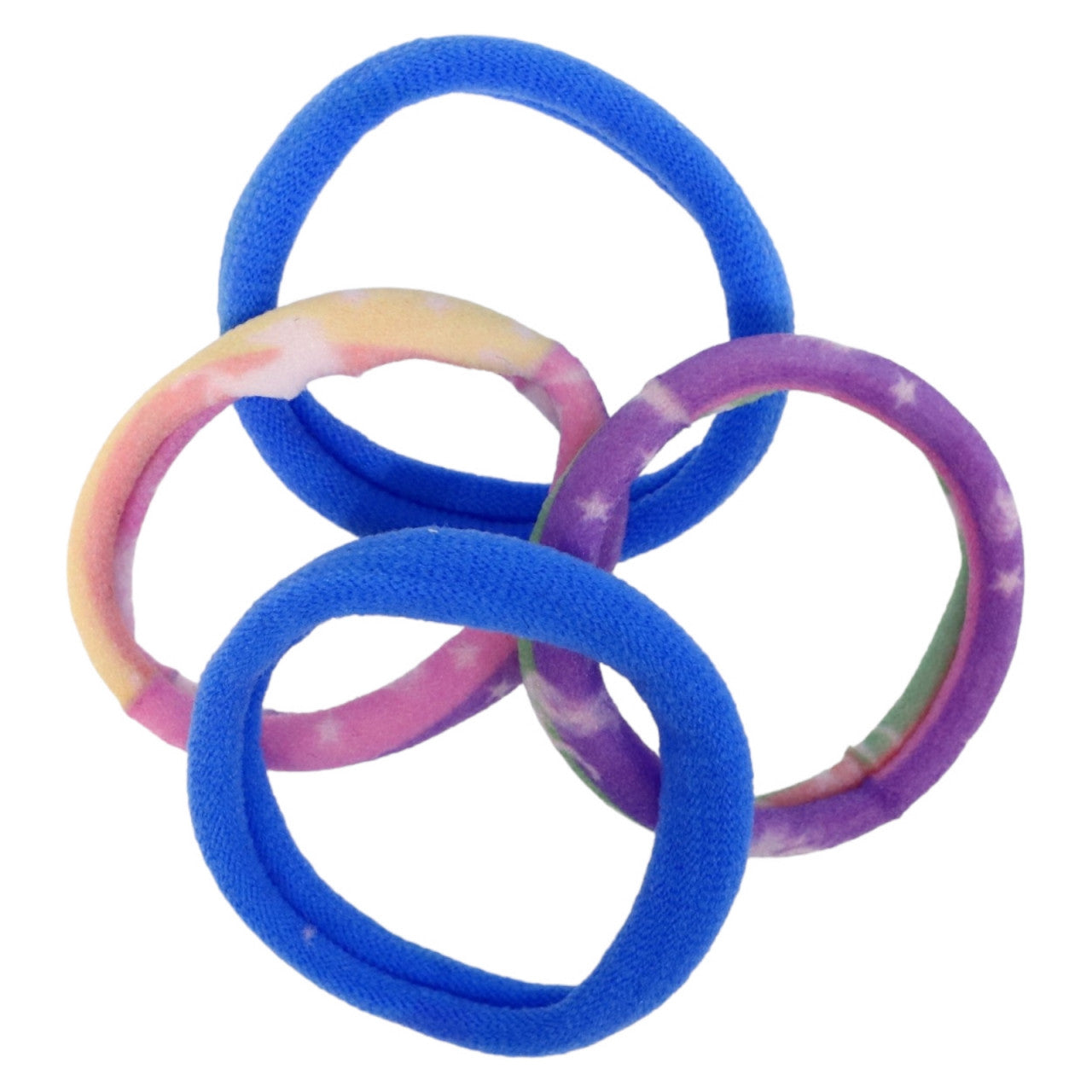 Set 4 elastice de par, NO7789, 4.5 cm, Multicolor