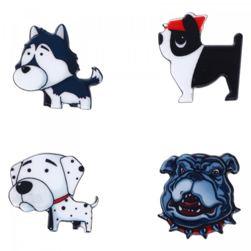 Set 4 insigne amuzante, Catelusi, NO926, 2.5 cm, Multicolor