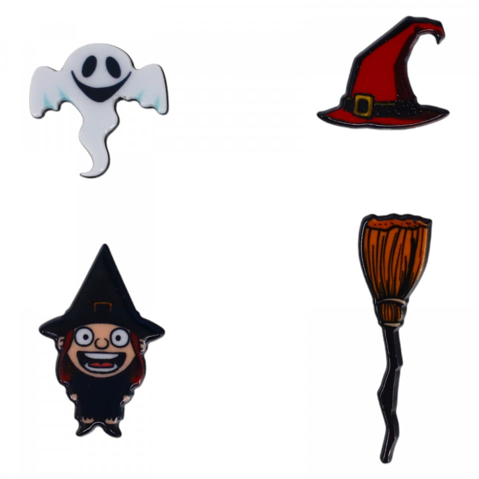 Set 4 insigne amuzante, Halloween, NO940, 3.5 cm, Multicolor