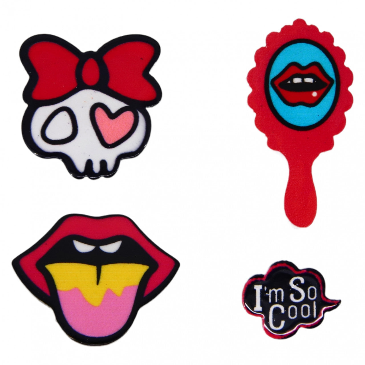 Set 4 Insigne amuzate, NO177, 2 - 3 cm, Multicolor