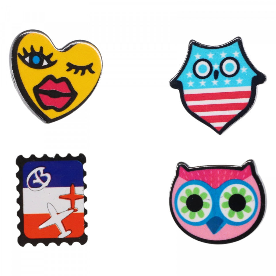 Set 4 Insigne amuzate, NO1956, Multicolor