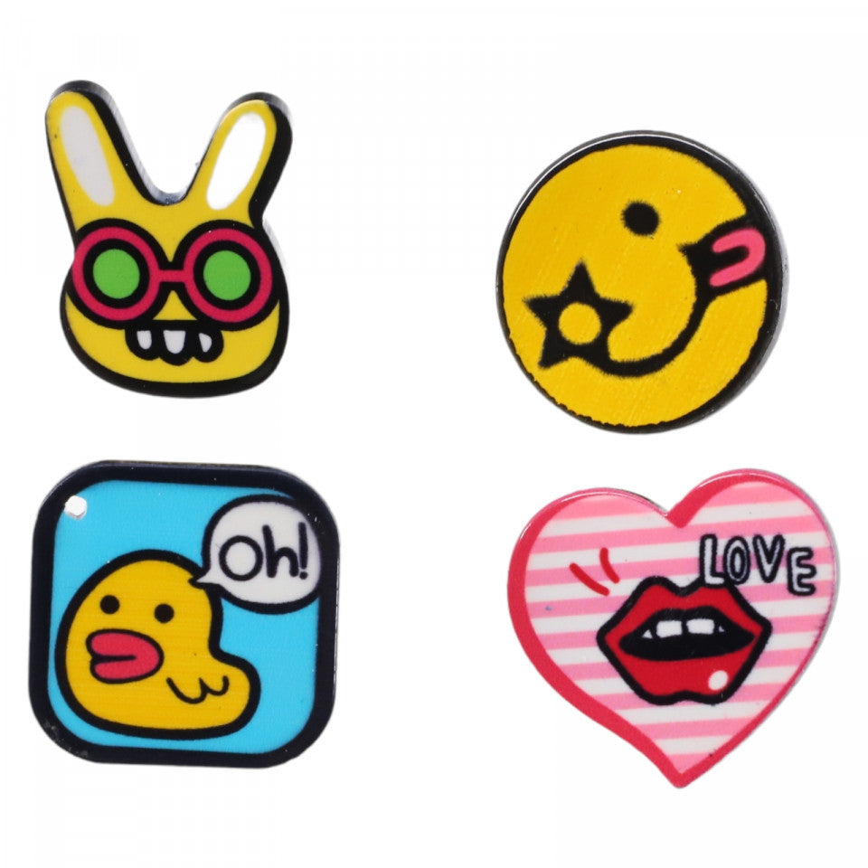 Set 4 Insigne amuzate, NO1957, Multicolor