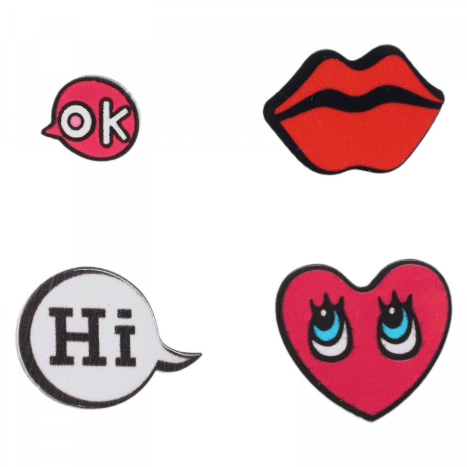 Set 4 Insigne amuzate, NO1958, Multicolor