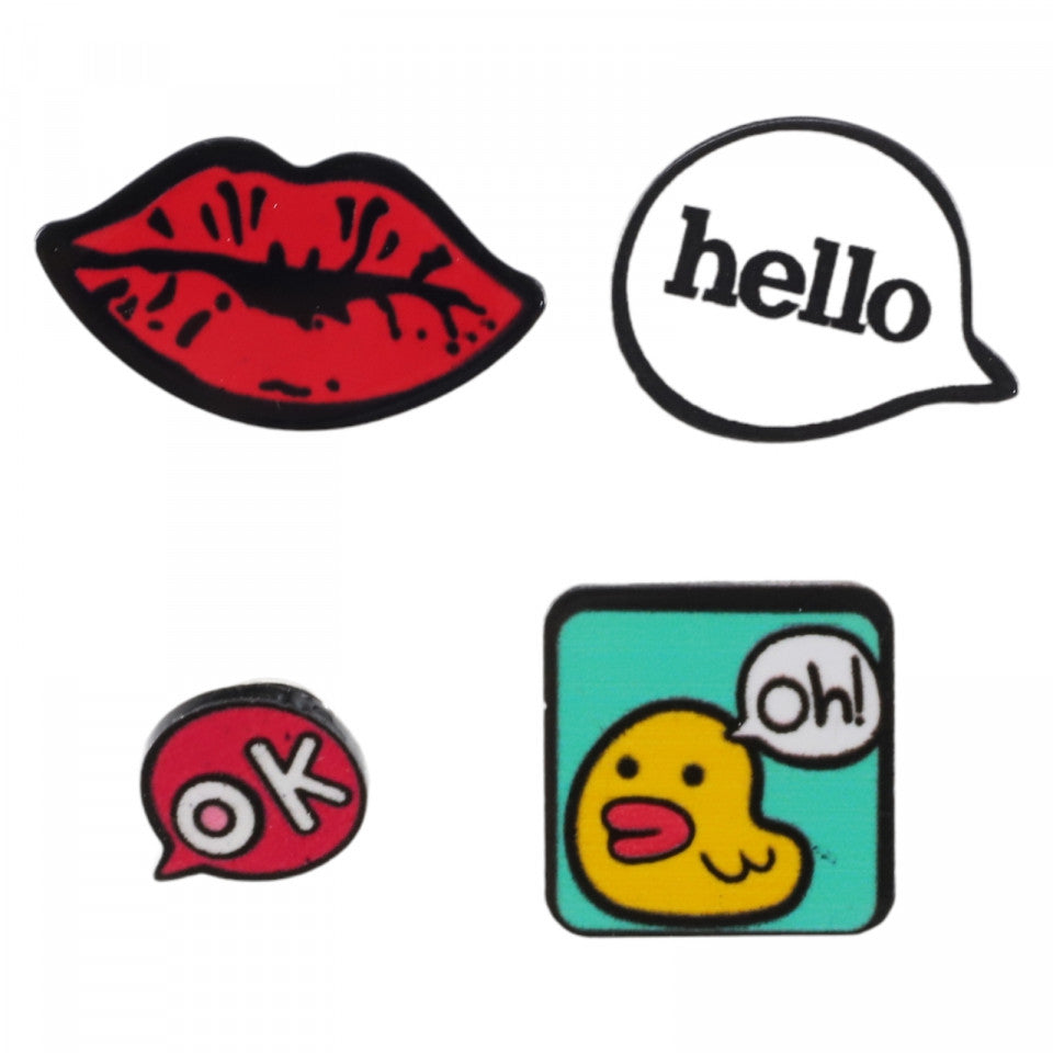 Set 4 Insigne amuzate, NO1961, Multicolor