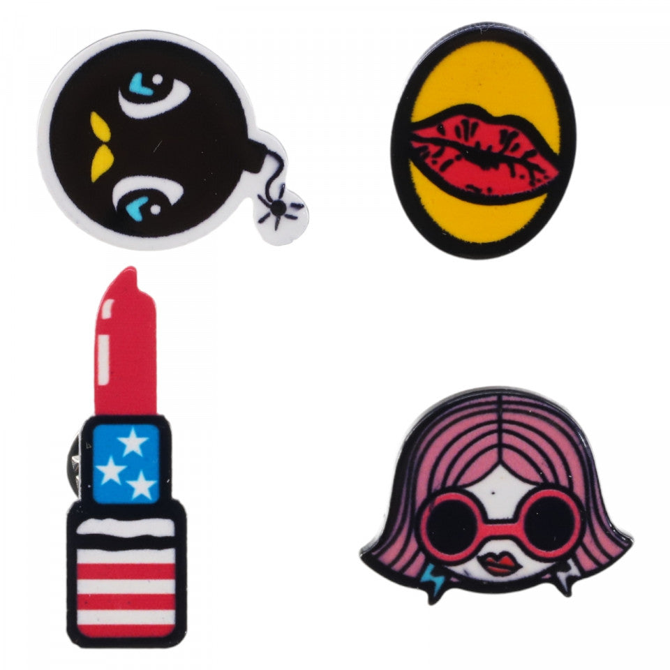 Set 4 Insigne amuzate, NO1962, Multicolor