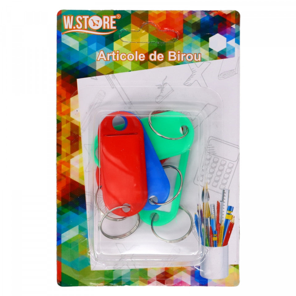 Set 5 Brelocuri cu eticheta pentru chei, 2 x 5 cm, Multicolor