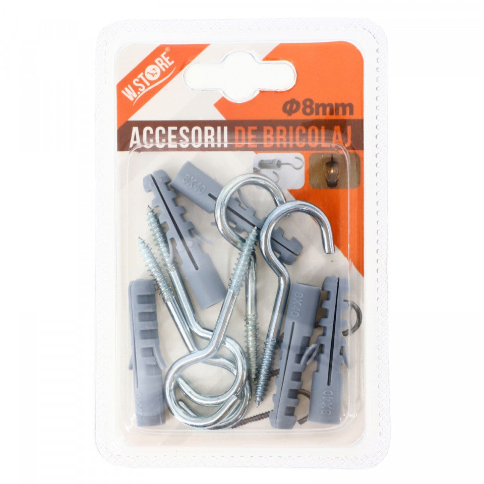 Set 5 bucati, Agatatori plus diblu, 8 x 40, Argintiu