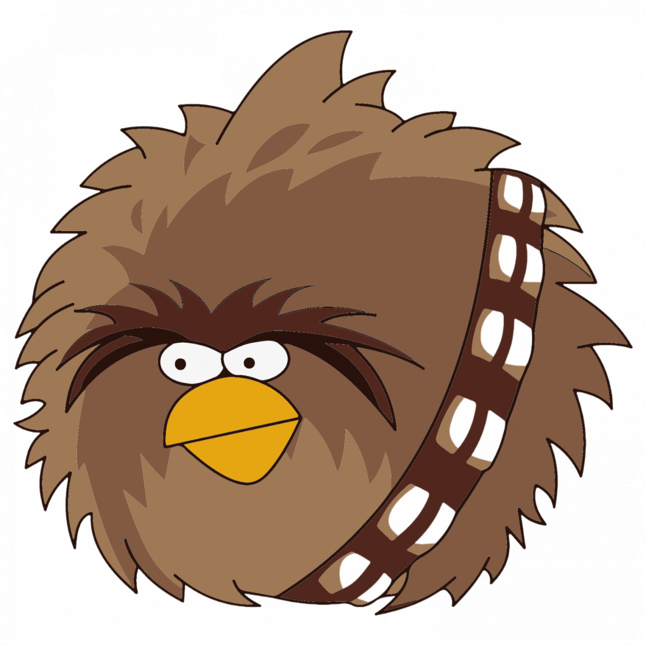 Set 5 bucati, Sticker decorativ, Angry Birds Star Wars Chewbacca, Rezistent la apa, NO7957, 6 cm, Multicolor