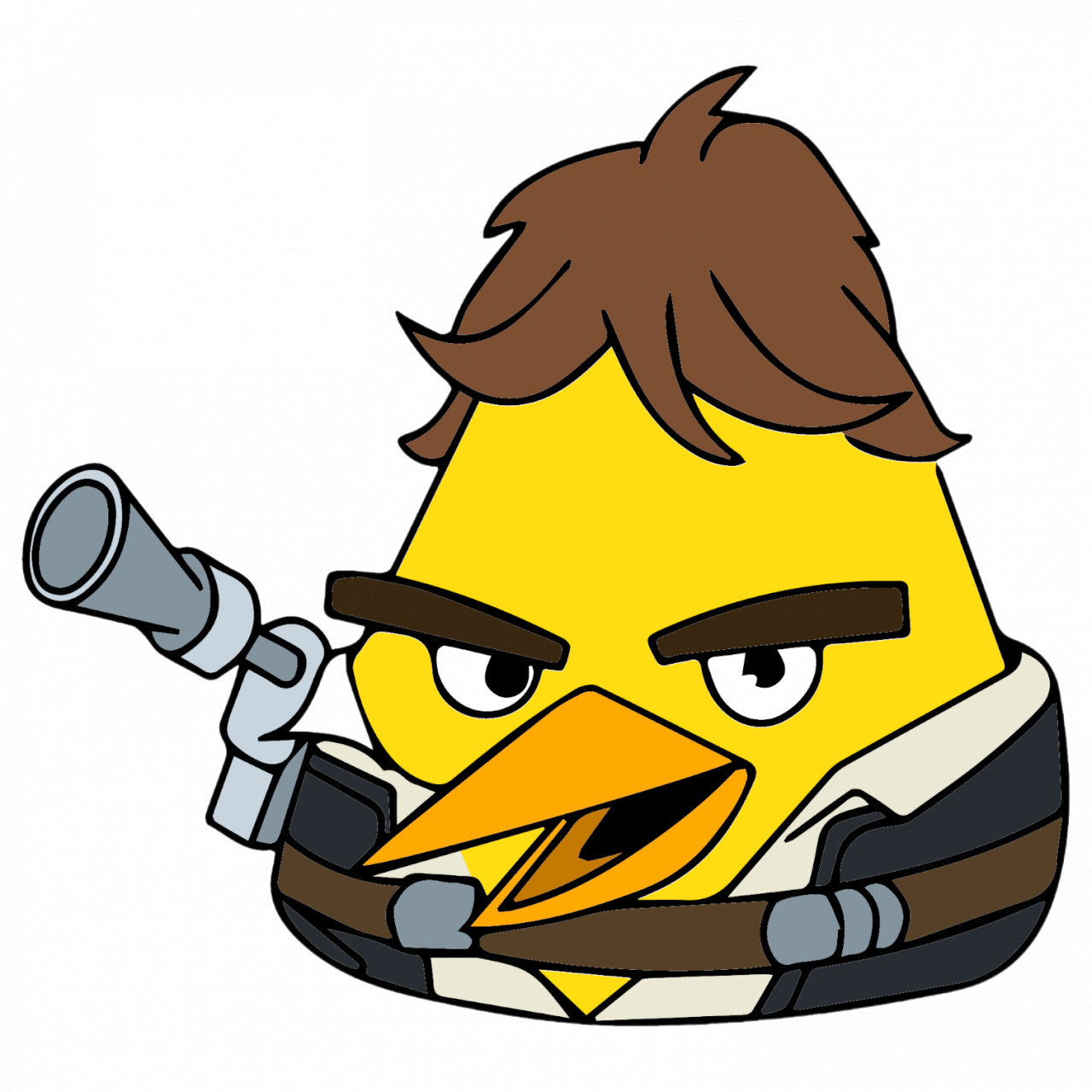 Set 5 bucati, Sticker decorativ, Angry Birds Star Wars Han Solo 2, Rezistent la apa, NO7958, 6 cm, Multicolor