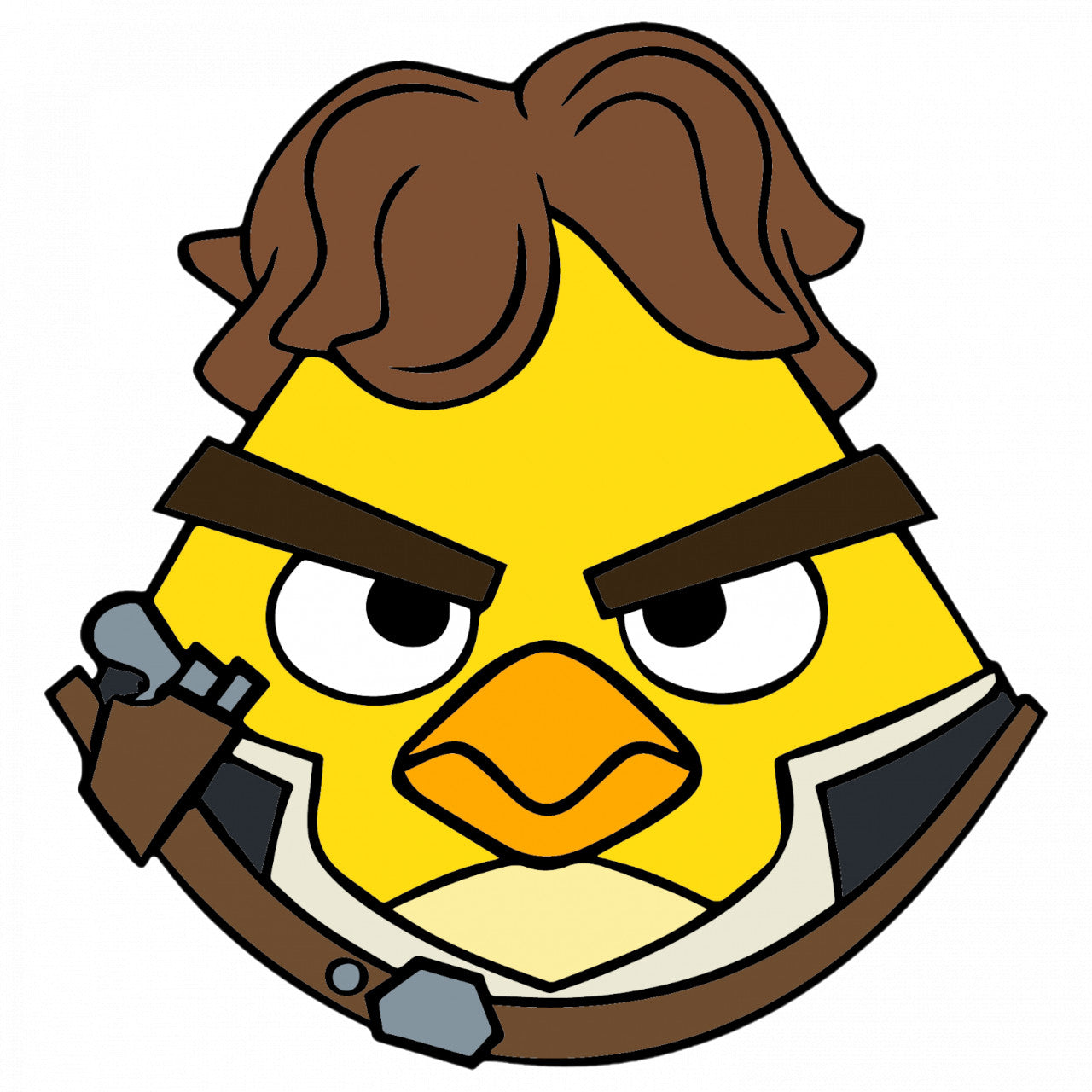 Set 5 bucati, Sticker decorativ, Angry Birds Star Wars Han Solo, Rezistent la apa, NO7959, 6 cm, Multicolor