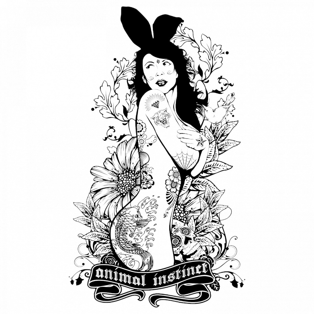 Set 5 bucati, Sticker decorativ, Animal instinct, Rezistent la apa, NO7961, 6 cm, Multicolor